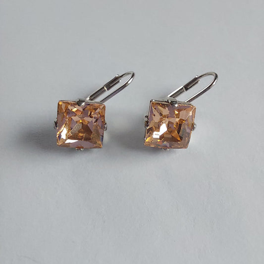 3232 Vintage-Ohrringe mit Swarovski Kristallen 20mm