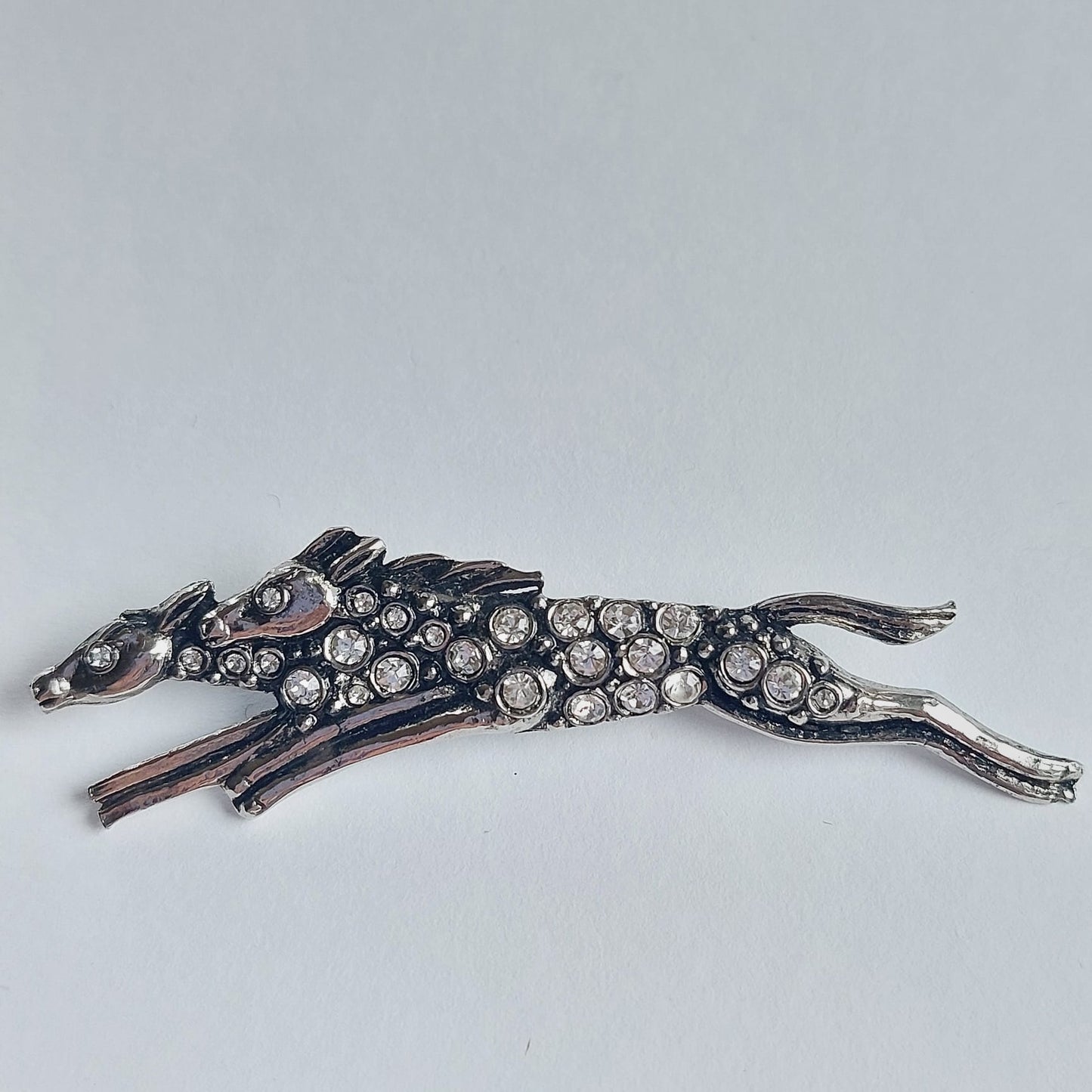 8063 Vintage Brosche mit Swarovski-Kristallen 75x17mm