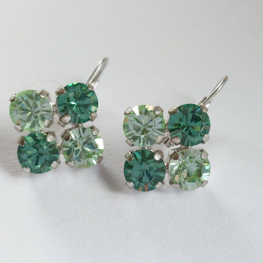 3610 Vintage Ohrringe mit Swarovski Kristallen 25mm
