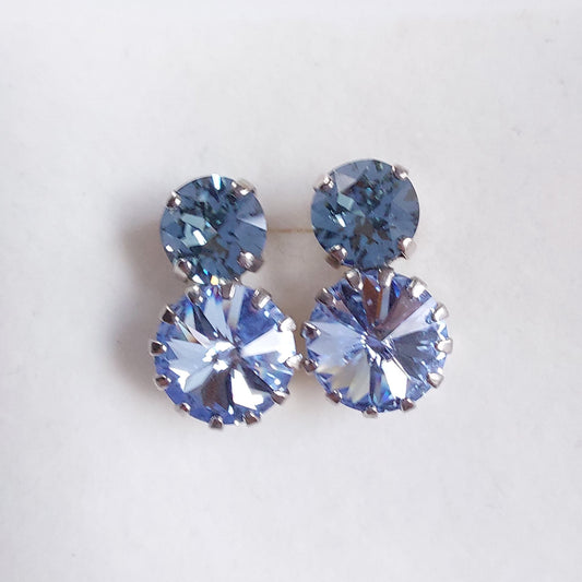 3456 Vintage-Ohrringe mit Swarovski Kristallen 18mm