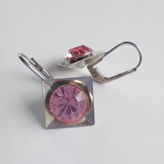 3262 Vintage-Ohrringe mit Swarovski Kristallen 24mm