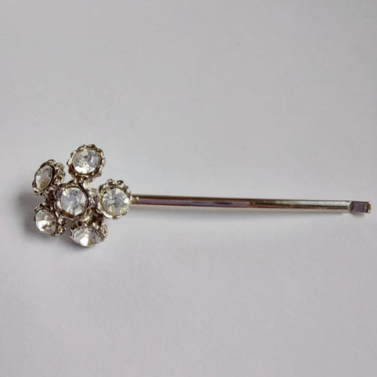 5019 Vintage Haarnadel mit Swarovski Kristallen 48mm