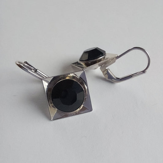 3270 Vintage-Ohrringe mit Swarovski Kristallen 24mm
