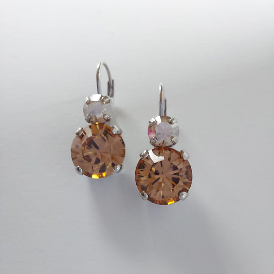 3289 Vintage-Ohrringe mit Swarovski Pearls 23mm