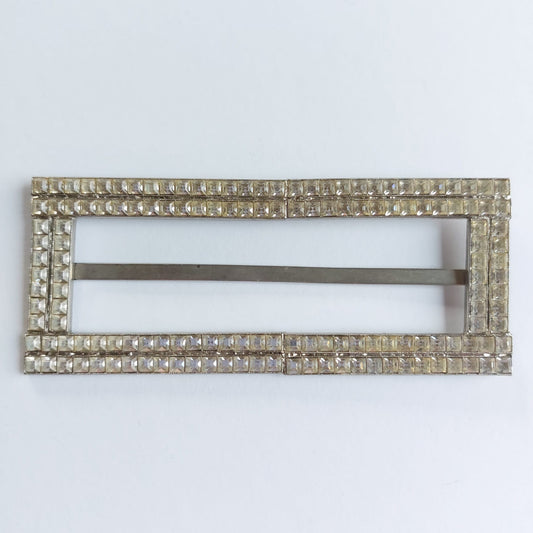 2013 Silberne Gürtelschnalle mit Swarovski Kristallen 100x40mm