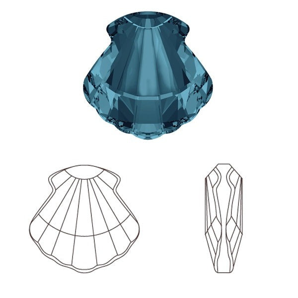 Swarovski® Fancy Shell Indicolite 36x14mm