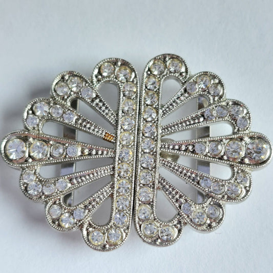 2022 Silberne Gürtelschnalle mit Swarovski Kristallen 40x30mm