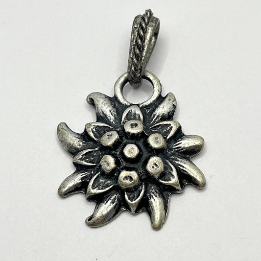 1160 Vintage Trachtenschmuck Kettenanhänger Edelweiß 50mm