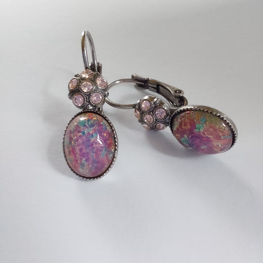 3272 Vintage-Ohrringe mit Swarovski Pearls 27mm