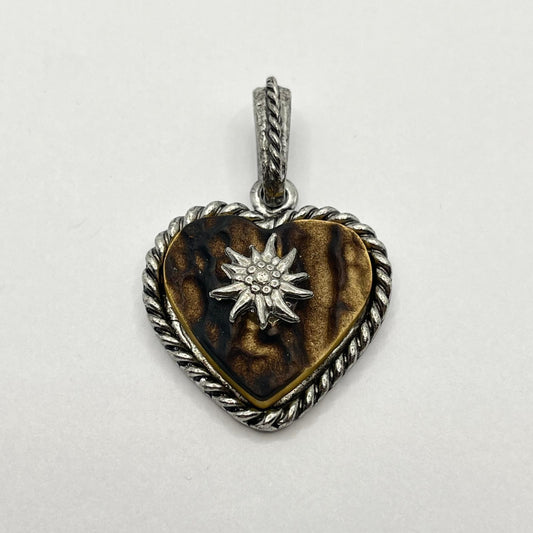 1148 Vintage Trachtenschmuck Kettenanhänger Auerhahn 52mm