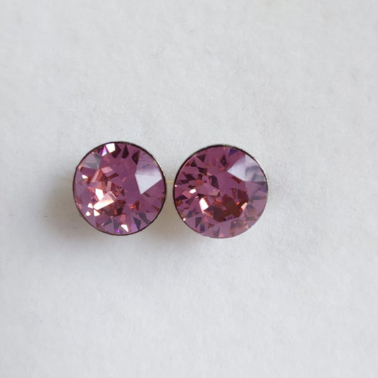 3654 Vintage Ohrringe mit Swarovski Kristallen 9mm