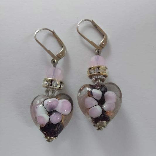 3200 Vintage-Ohrringe mit Swarovski Kristallen & Perlen 40mm