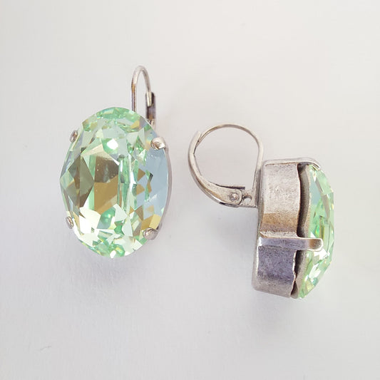 3430 Vintage-Ohrringe mit Swarovski Kristallen 27mm