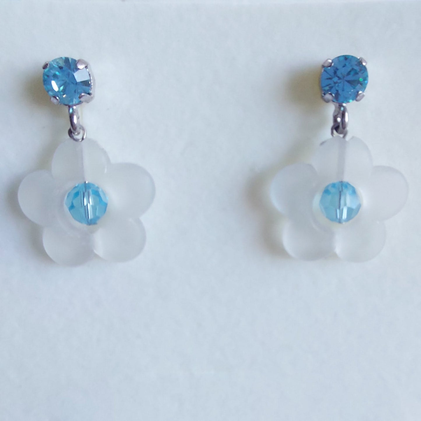 3498 Vintage-Ohrringe mit Swarovski Kristallen 30mm