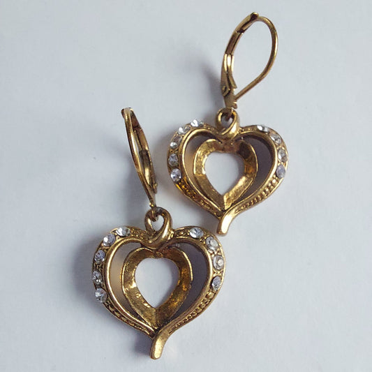 3220 Vintage-Ohrringe mit Swarovski Kristallen 30mm