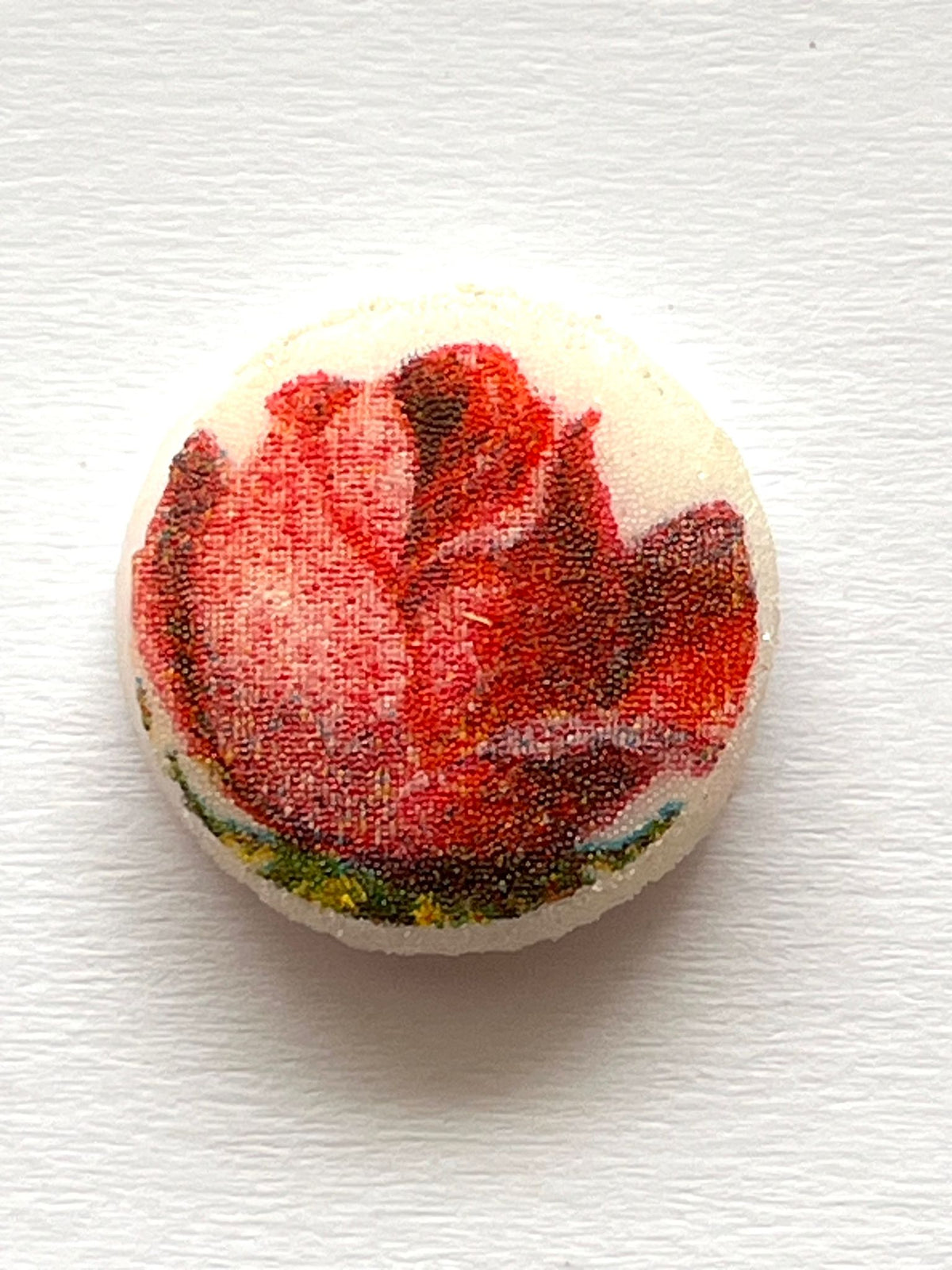 5662 Vintage Roter Rosen Cabochon 20mm