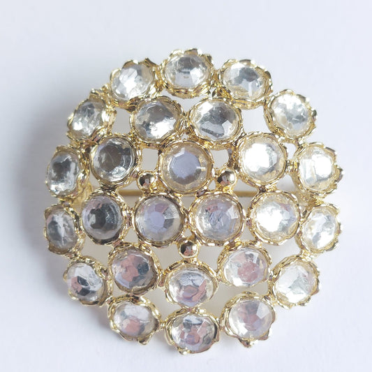 8075 Vintage Brosche mit Swarovski-Kristallen 37mm