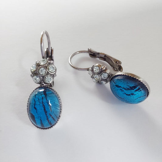 3279 Vintage-Ohrringe mit Swarovski Pearls 27mm