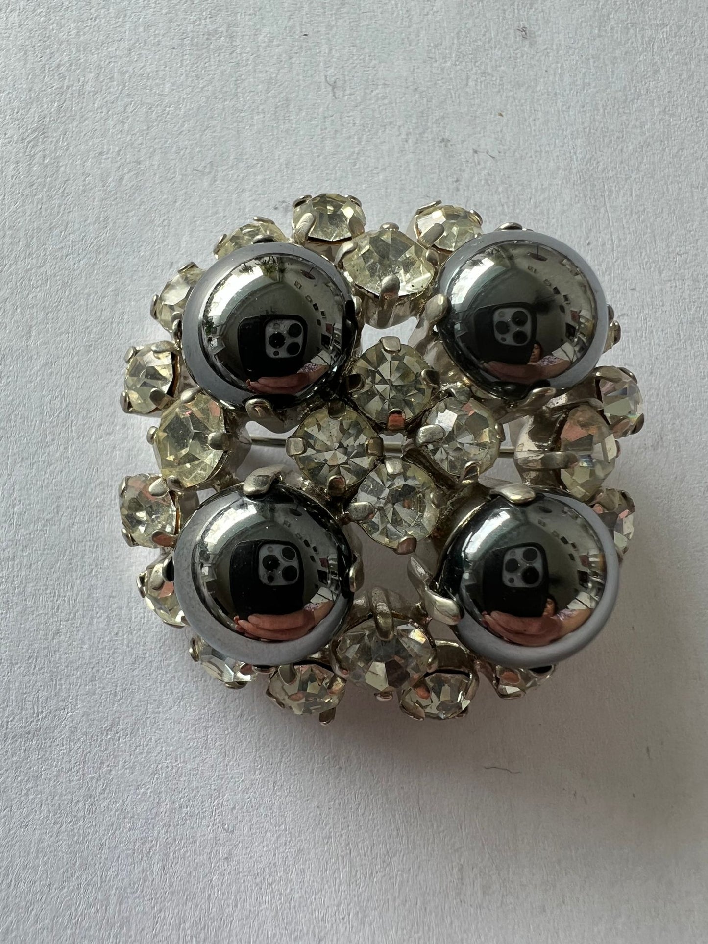 8539 Vintage Swarovski Kristallen Brosche 40mm