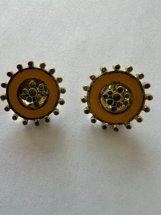 3026 Vintage Emaille Ohrclip 21mm