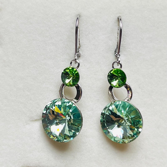 3967 Vintage Earring mit Swarovski Crystals 40mm