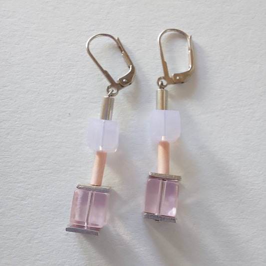 3417 Vintage-Ohrringe mit Swarovski Beads 43mm