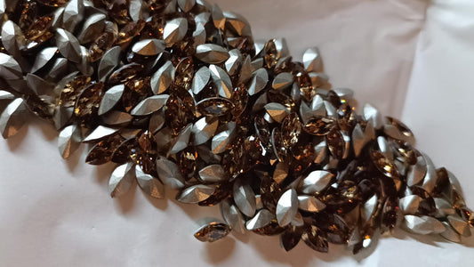 Swarovski® Fancy Vintage Navette LIght Colorado Topaz Silver Foiled 10x5mm