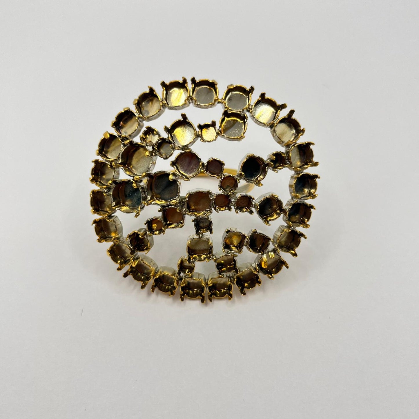 2525 Vintage leerer Schalhalter zum Befüllen mit Swarovski Kristallen 52mm