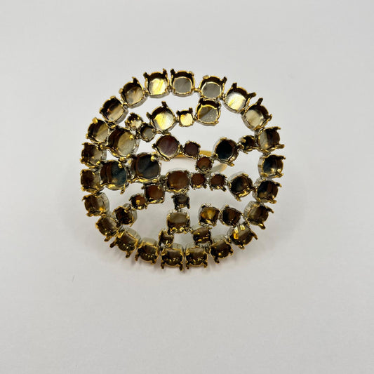 2525 Vintage leerer Schalhalter zum Befüllen mit Swarovski Kristallen 52mm
