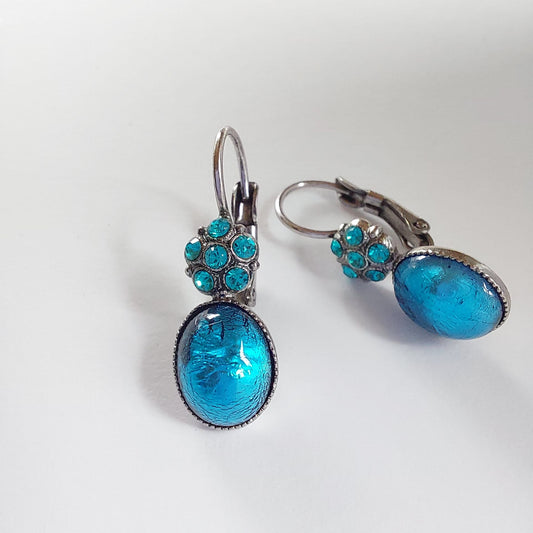 3280 Vintage-Ohrringe mit Swarovski Pearls 27mm