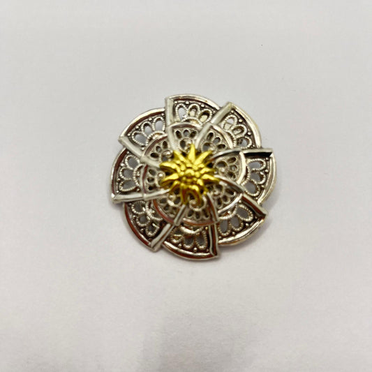 2407 Vintage Trachten Edelweiß Schalhalter 40mm