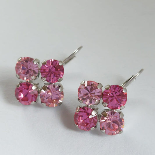 3612 Vintage Ohrringe mit Swarovski Kristallen 25mm