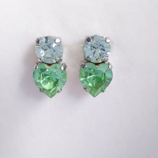 3467 Vintage-Ohrringe mit Swarovski Kristallen 15mm