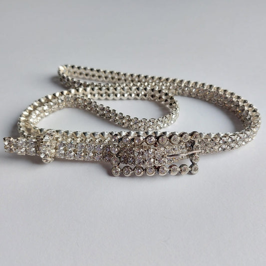2094 Gürtel Swarovski-Steinen Besetzter 92x1cm