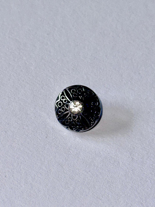 4479 Vintage Swarovski Kristallen Rhodium Knöpfe 13mm