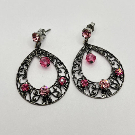 30673 Vintage Swarovski Kristallen Ohrhanger 42mm
