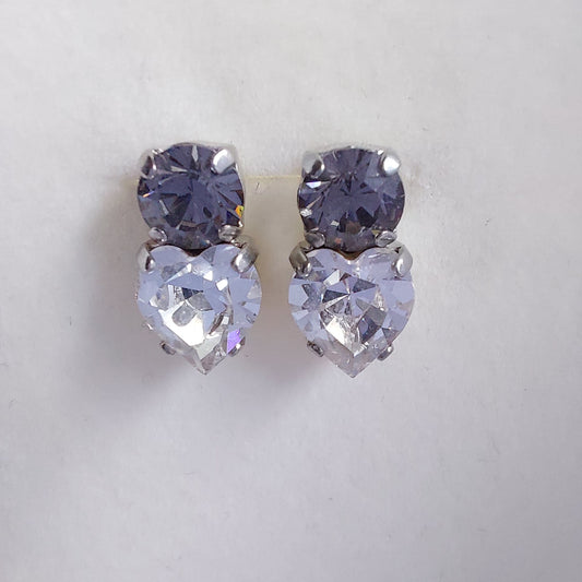 3464 Vintage-Ohrringe mit Swarovski Kristallen 15mm