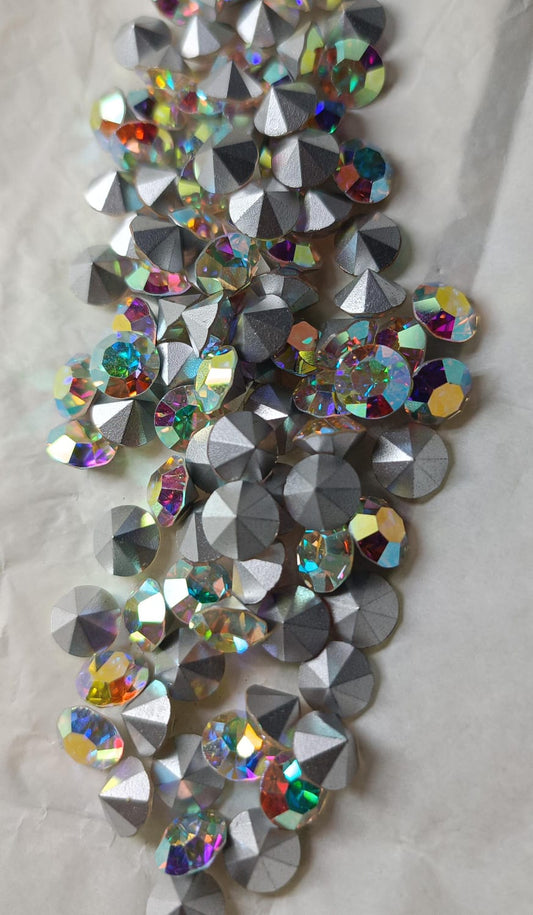 Swarovski® Chaton Vintage Aurore Boreale Silver Foiled SS25