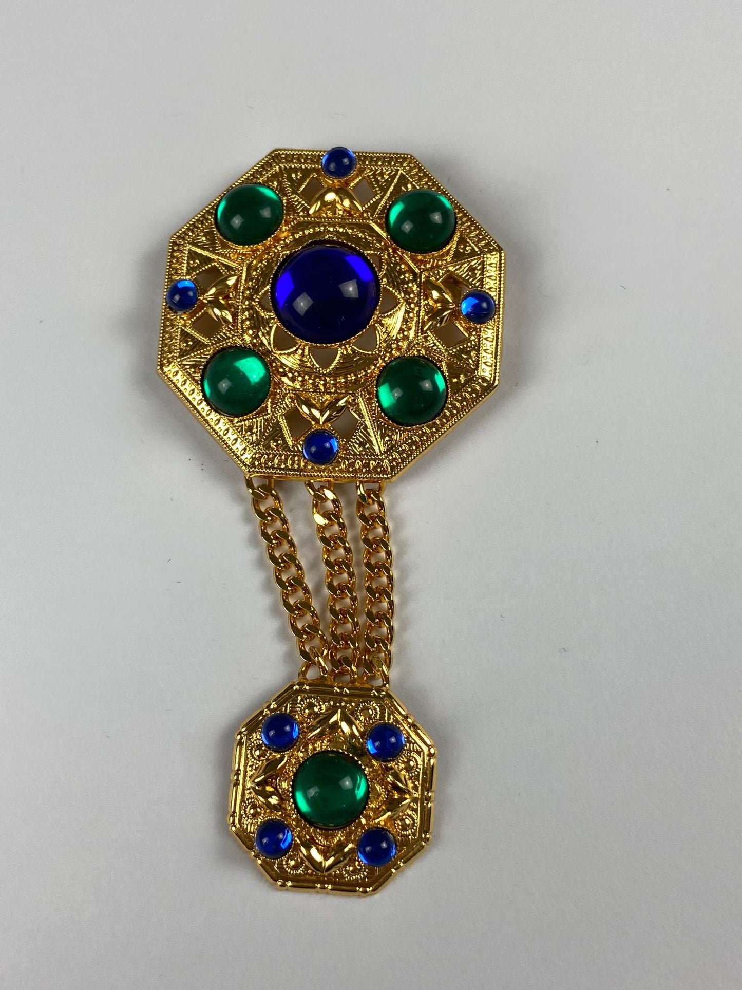 8275 Vintage Byzantinische Brosche 40,5x86mm