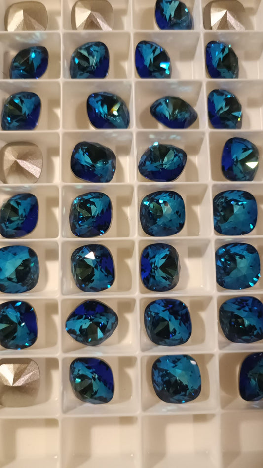 Swarovski® Fancy Cushion Square Bermuda Blue 12mm