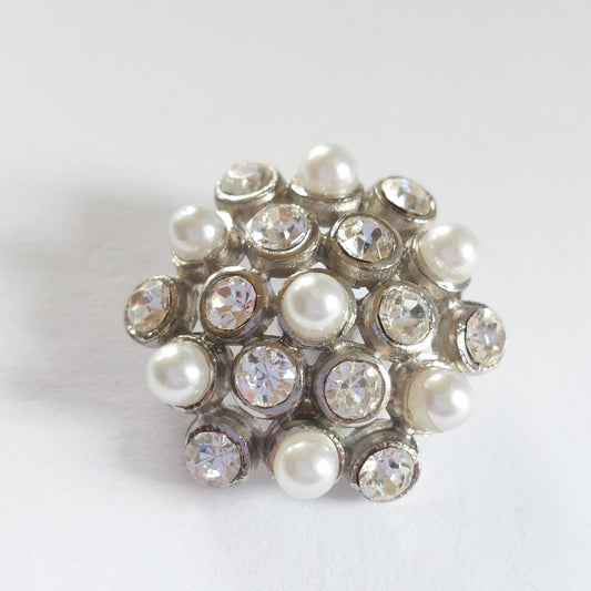 4159 Knopfe mit Swarovski Kristallen & Perlen 19.5mm