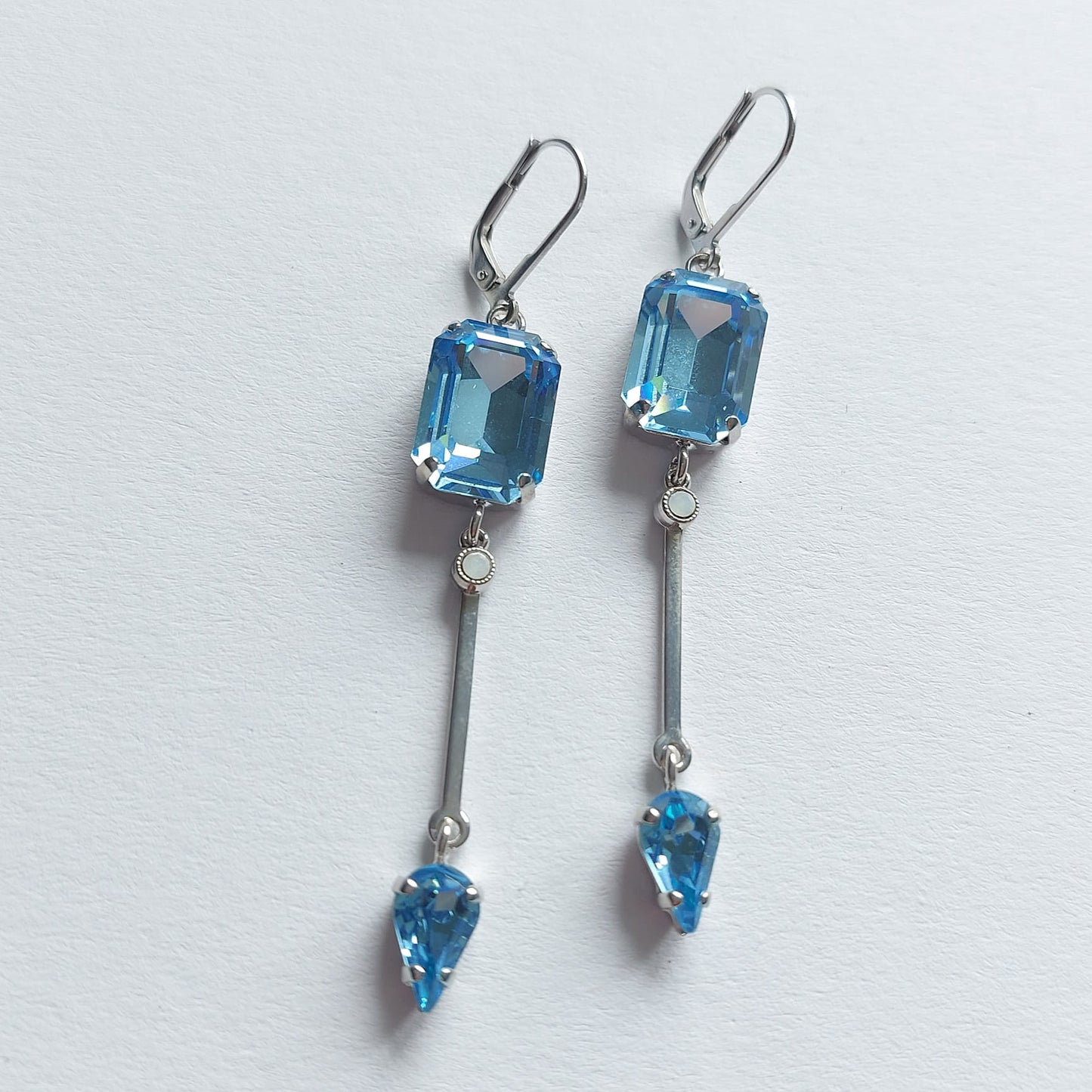 3007 Vintage Ohrringe mit Swarovski Kristallen 70mm