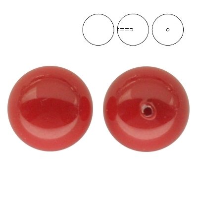 Swarovski® Pearl Half-Drilled Red Coral Pearl 12mm