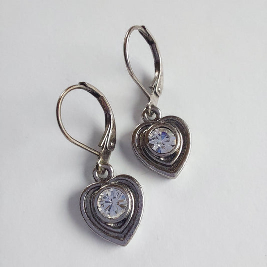 3226 Vintage-Ohrringe mit Swarovski Kristallen 25mm