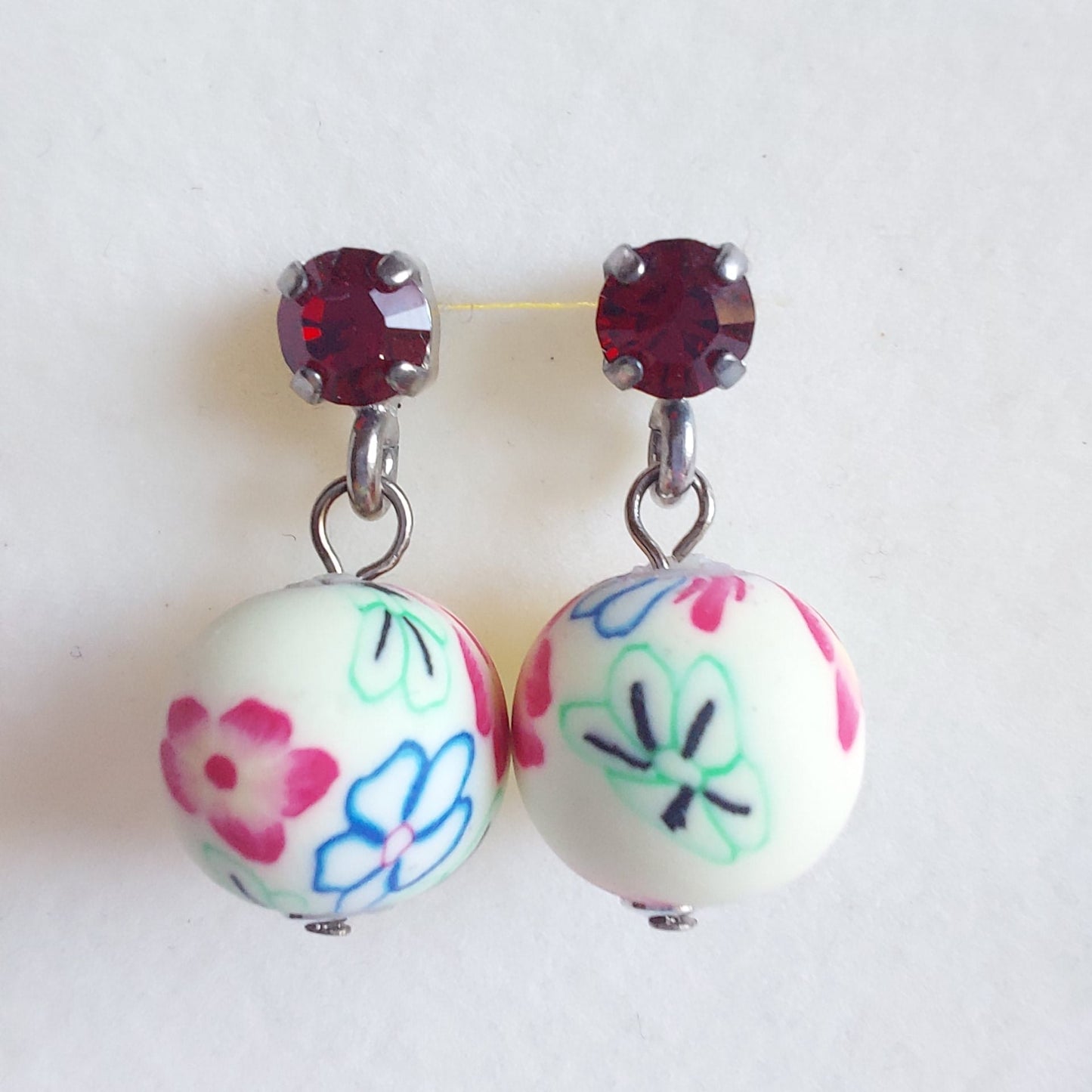 3514 Vintage-Ohrringe mit Swarovski Kristallen 25mm