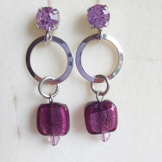 3299 Vintage-Ohrringe mit Swarovski Pearls 43mm