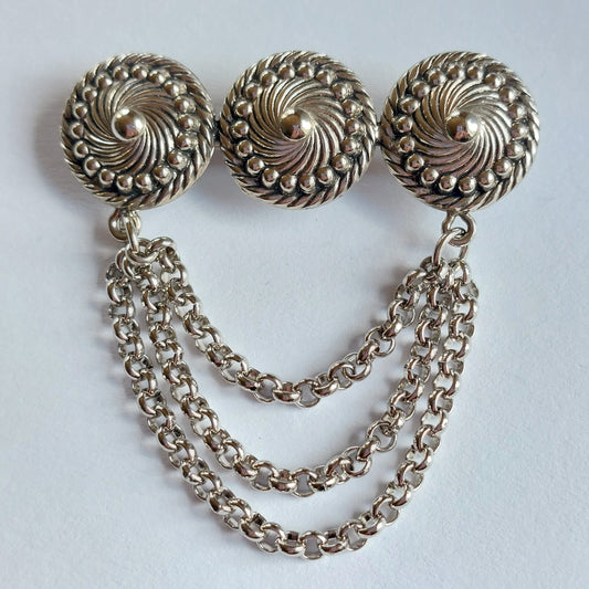 Vintage Medaillon Trachten Brosche 53mm