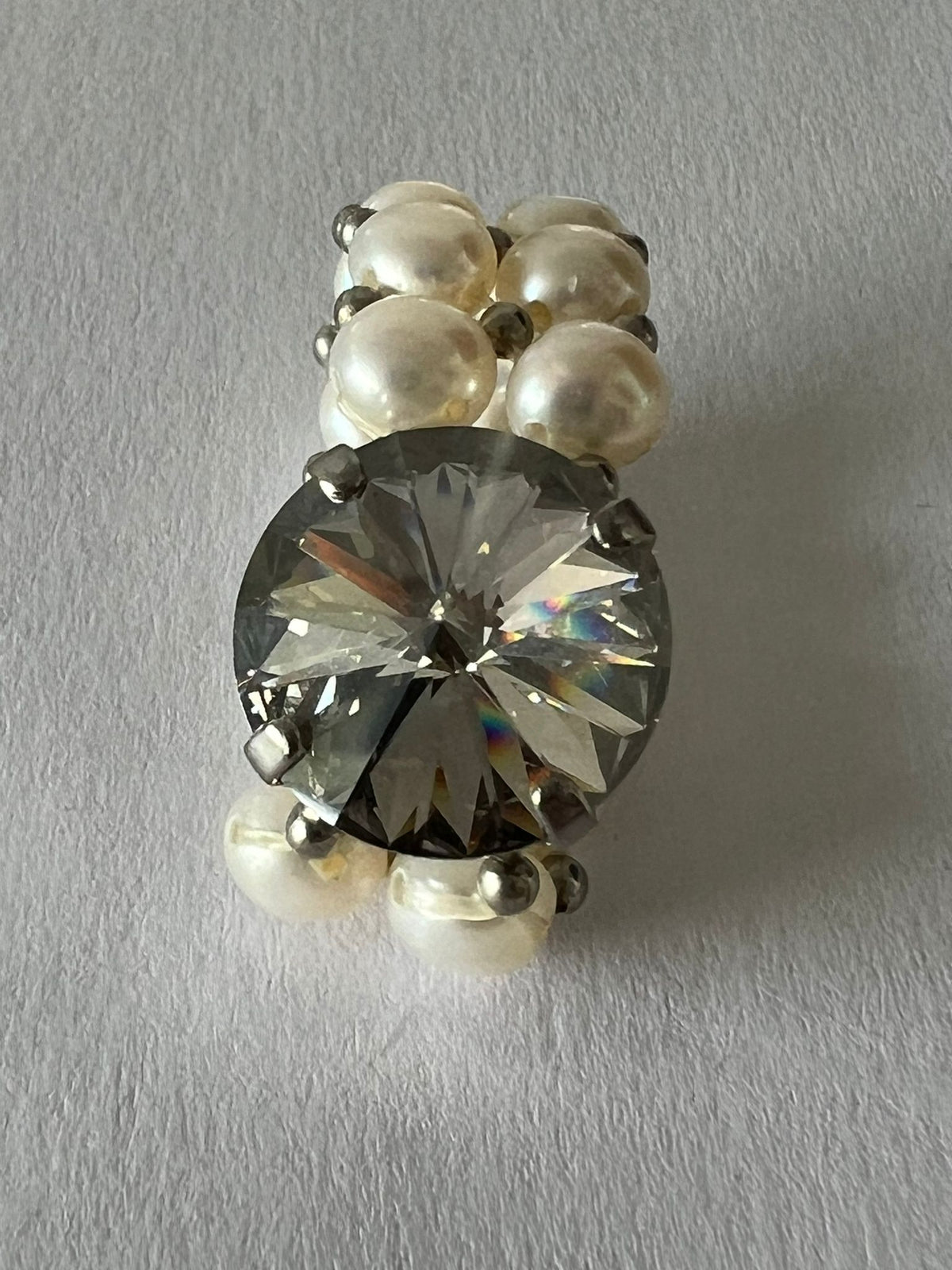 9737 Vintage Swarovski Kristallen Ring 10mm