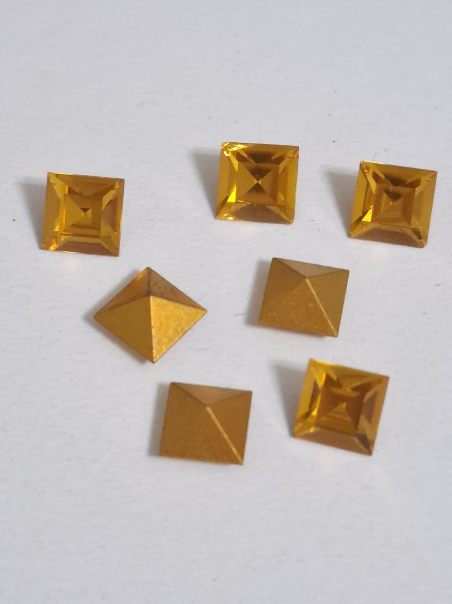 Swarovski® Fancy Vintage Faceted Square Topaz Gold Foiled 8mm