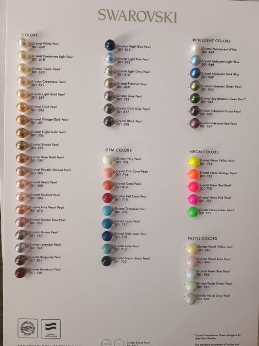 Swarovski® Pearls Color Cards